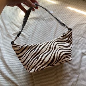 UO Luna Baguette Bag in Zebra Calf hair